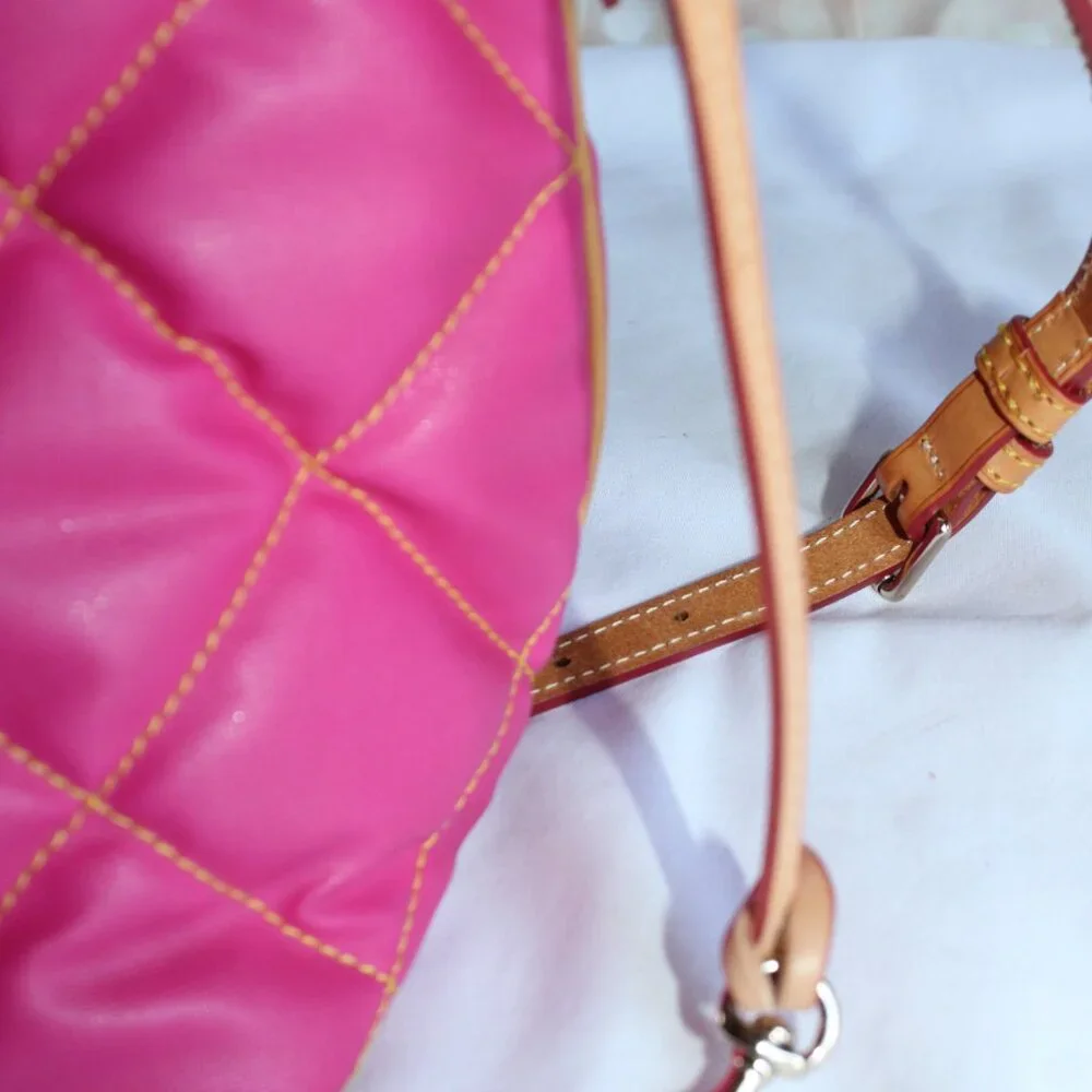 Dooney And Bourke Spicy Pink Quilted Satchel Handbag - Picture 14 of 15